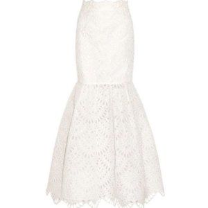 Oscar de la Renta Broderie Anglaise Silk Organza Bridal Wedding Maxi Skirt